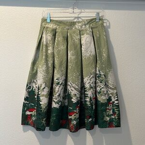 Pretty Skirt with Wintry Mountain Scene.  Size M.